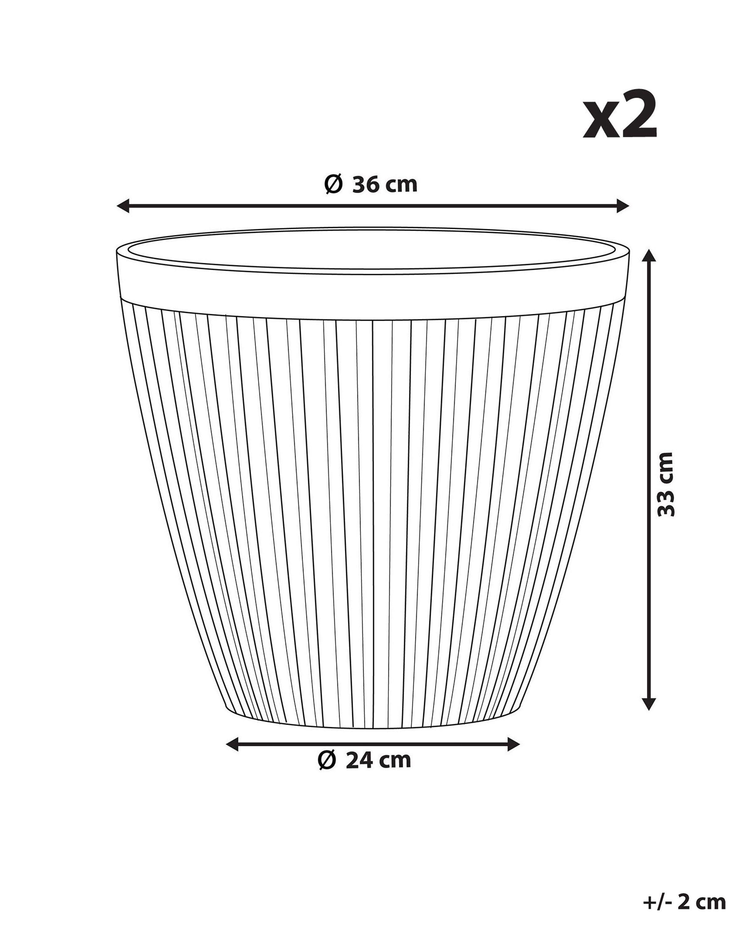 Beliani Lot de 2 pots de fleurs en Mélange de pierre Traditionnel POKA  