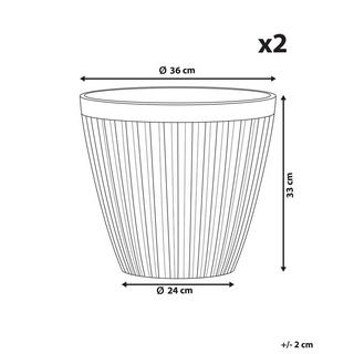 Beliani Lot de 2 pots de fleurs en Mélange de pierre Traditionnel POKA  