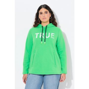 Maglia con TRUE, cappuccio, laccetto, tasche e maniche lunghe