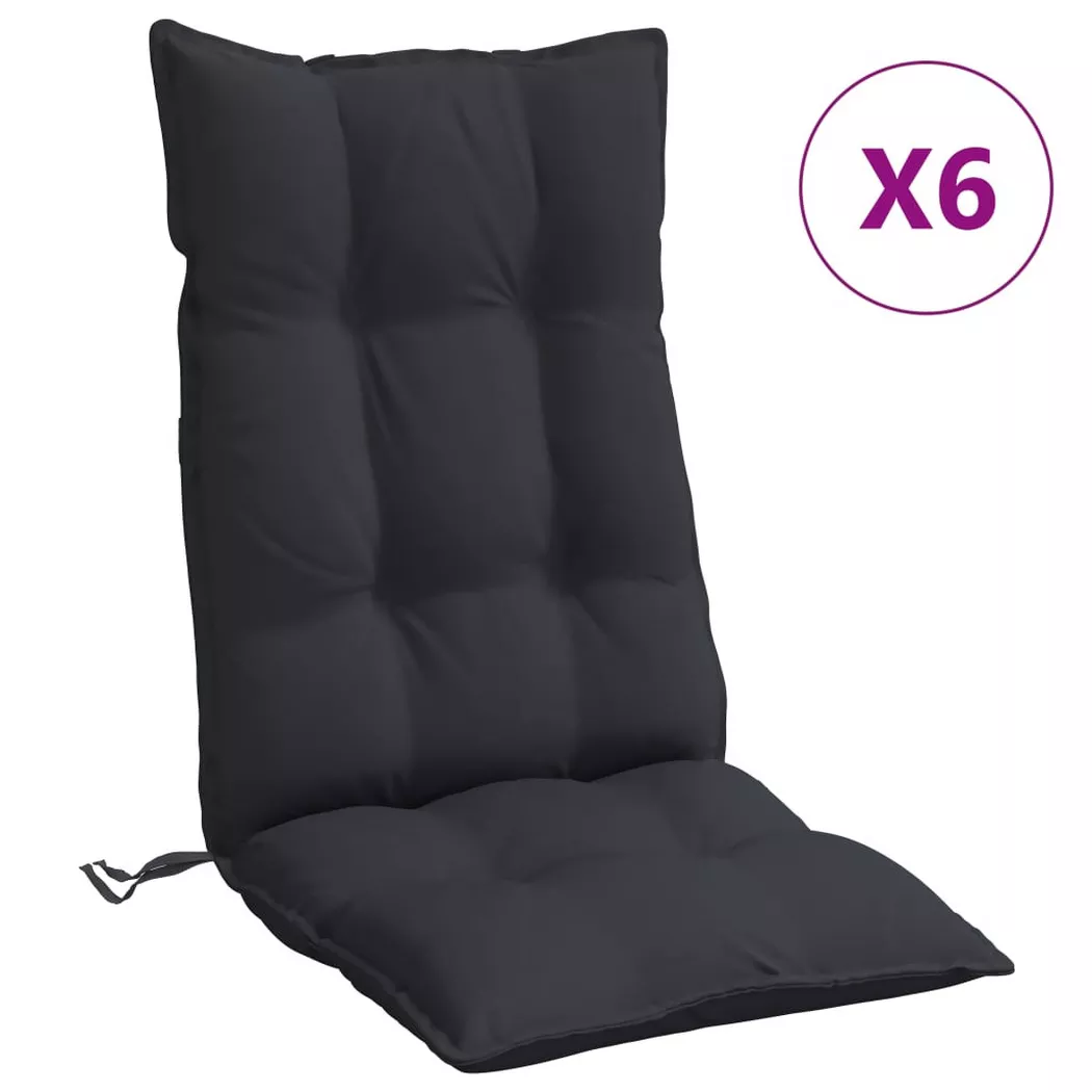 VidaXL - Coussin de chaise à dossier haut tissu, One Size, Noir