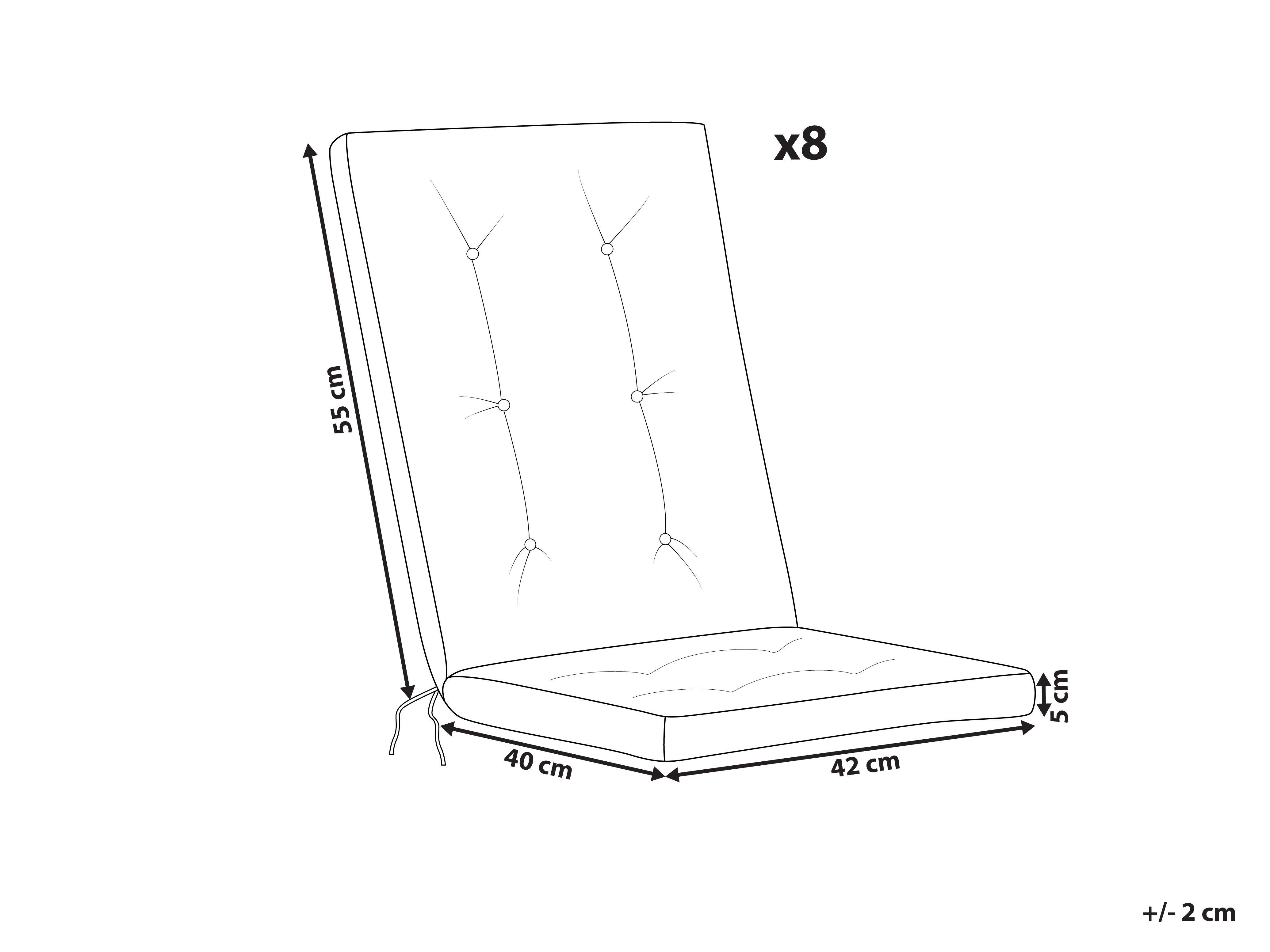 Beliani Lot de 8 coussins de jardin en Lin synthétique Moderne MAUI PREMIUM  