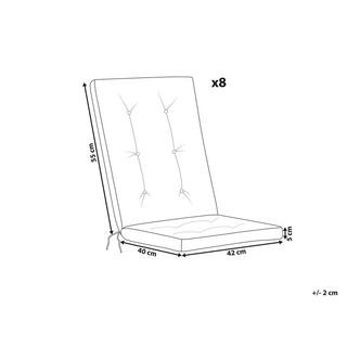 Beliani Lot de 8 coussins de jardin en Lin synthétique Moderne MAUI PREMIUM  