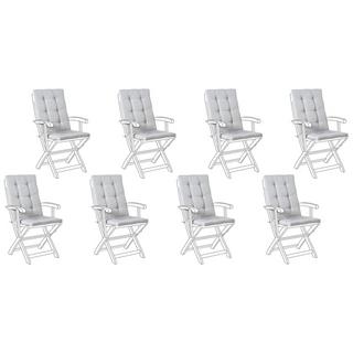 Beliani Lot de 8 coussins de jardin en Lin synthétique Moderne MAUI PREMIUM  