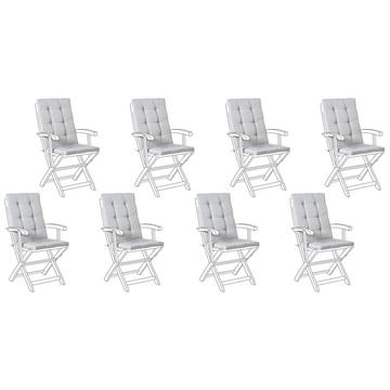 Lot de 8 coussins de jardin en Lin synthétique Moderne MAUI PREMIUM