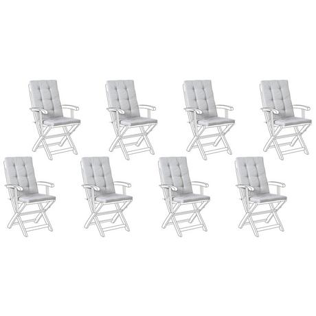 Beliani Lot de 8 coussins de jardin en Lin synthétique Moderne MAUI PREMIUM  