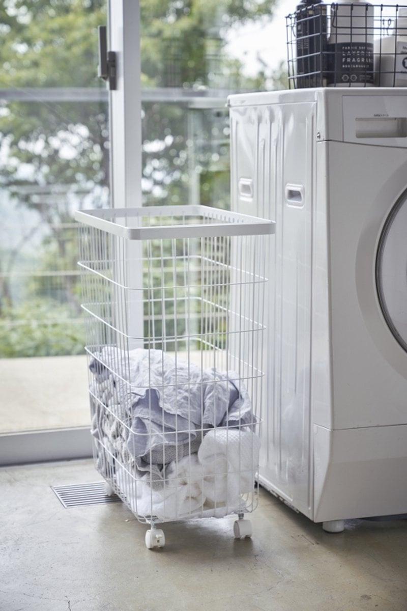 Yamazaki Wäschekorb mit Rollen aus Metall H56,5cm  