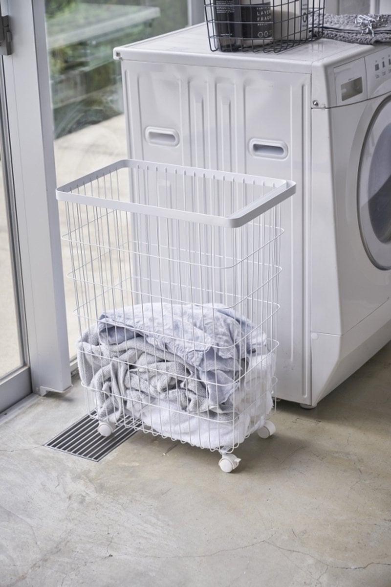 Yamazaki Wäschekorb mit Rollen aus Metall H56,5cm  