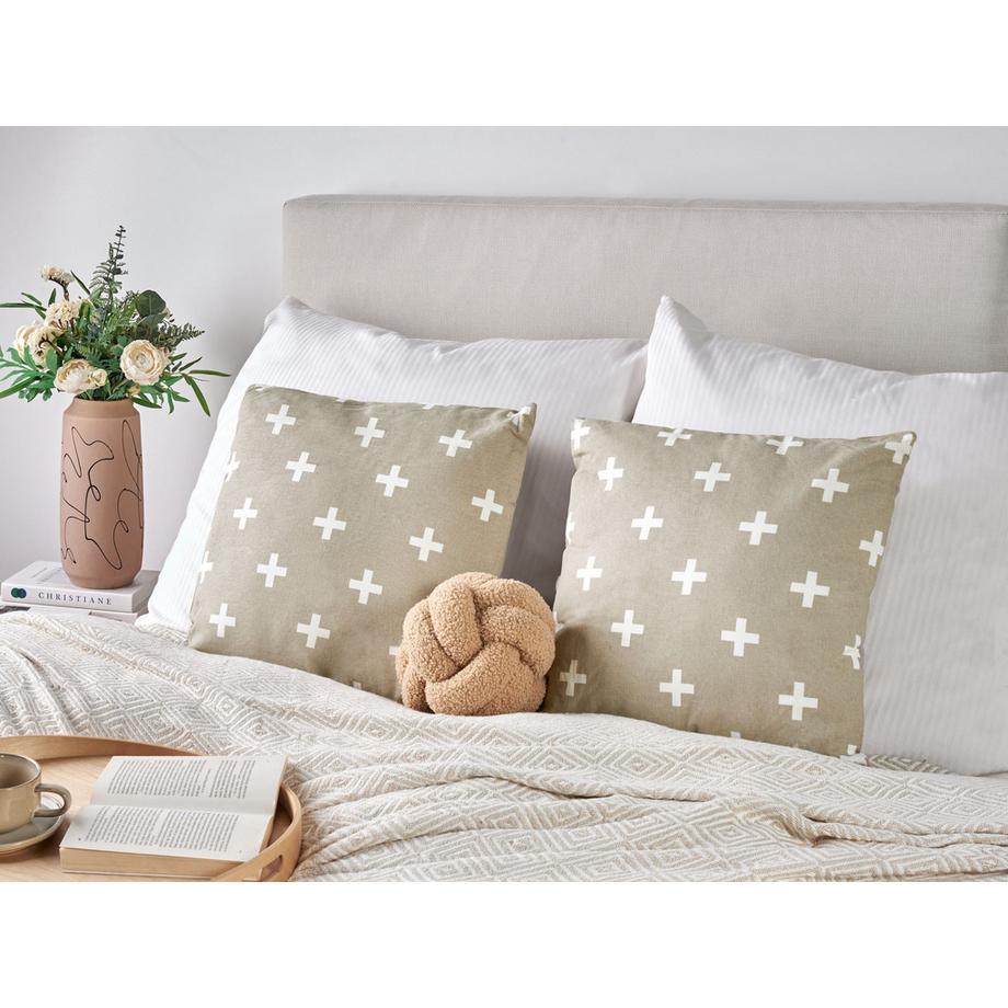 Beliani Dekokissen 2er Set aus Baumwolle Modern VELLEIA  