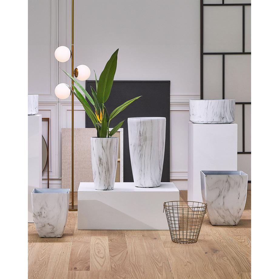 Beliani Set mit 2 Blumentöpfen aus Lehm-Faser-Mischung Skandinavisch MIRO  