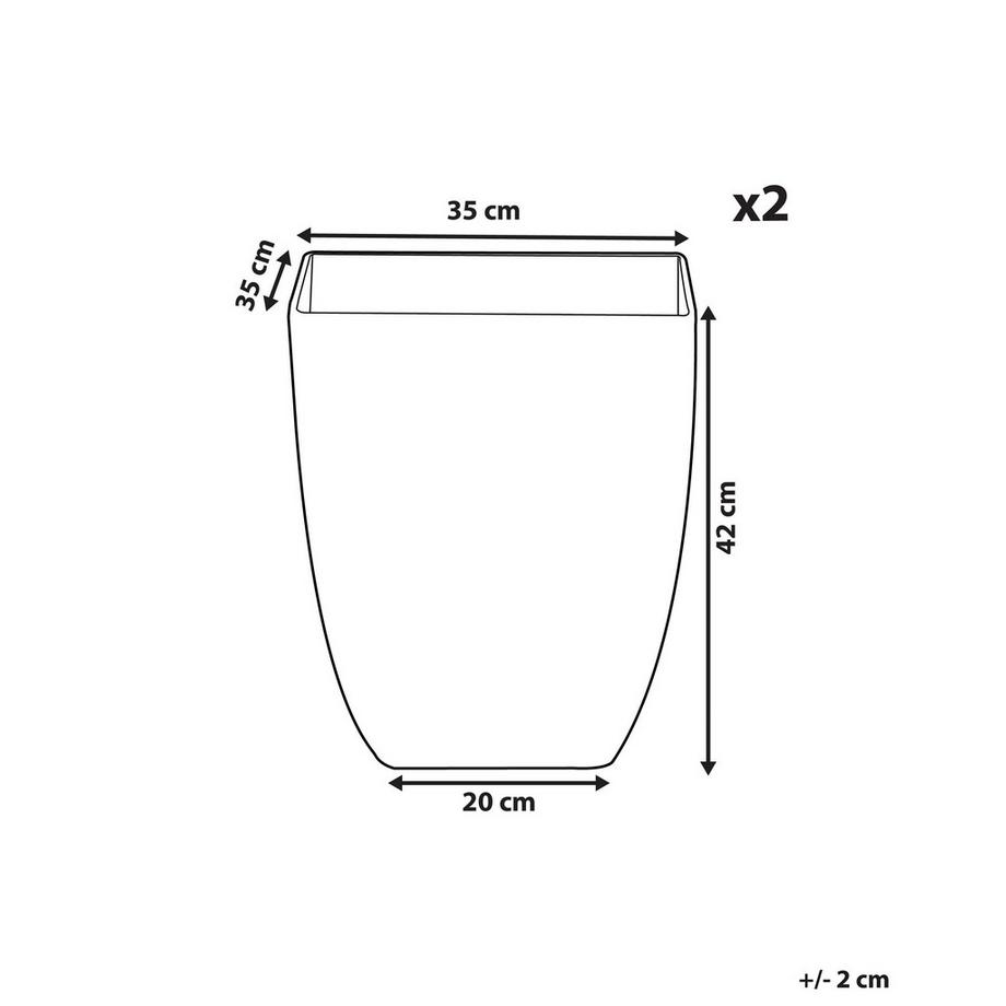 Beliani Set mit 2 Blumentöpfen aus Lehm-Faser-Mischung Skandinavisch MIRO  