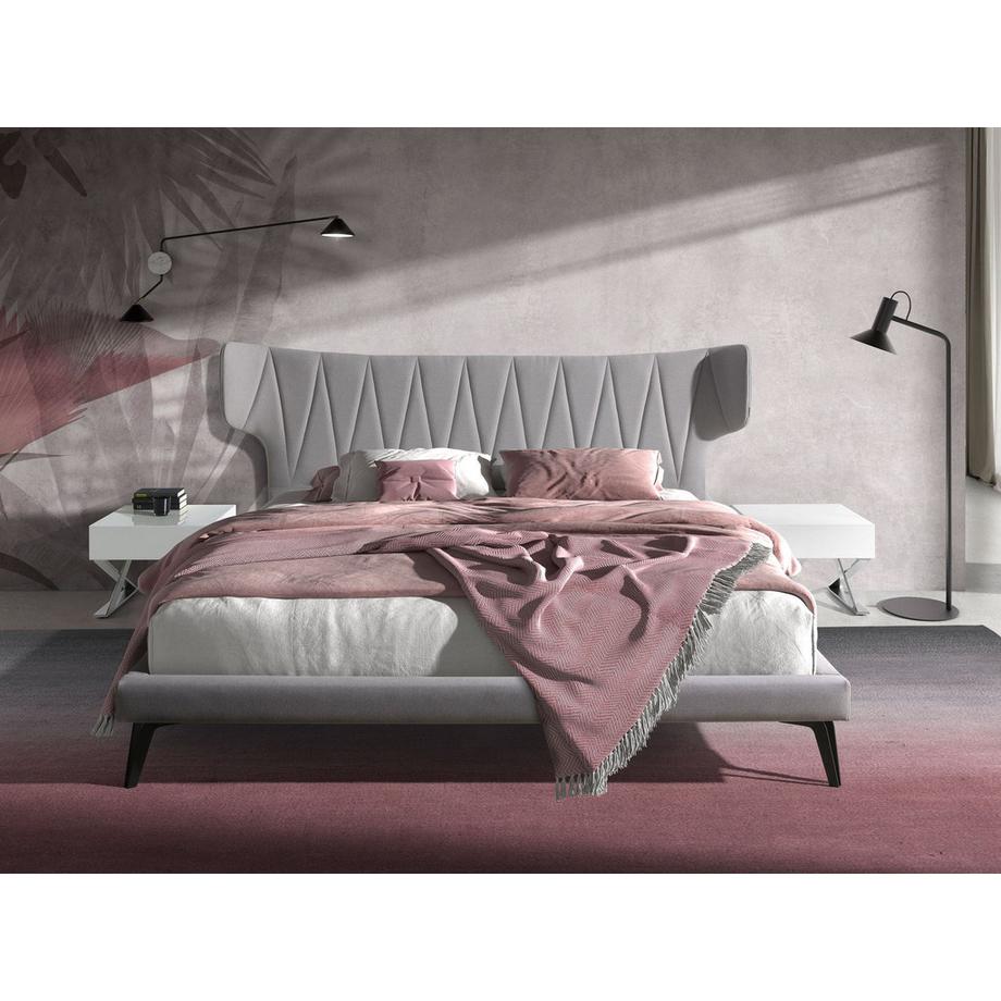 ANGEL CERDA Lit en tissu gris clair  