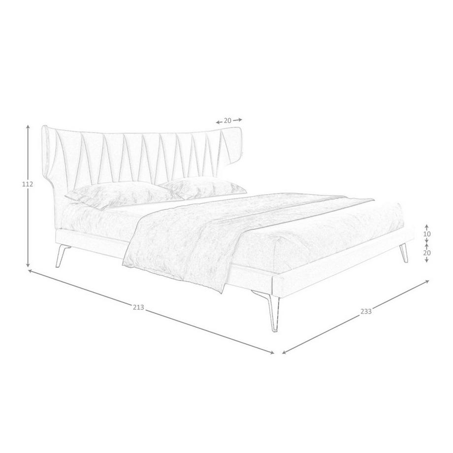 ANGEL CERDA Lit en tissu gris clair  