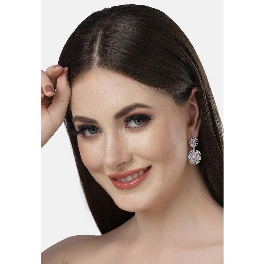 AVANT-GARDE PARIS  Diva Kollektion Doppelte Gänseblümchen-Tropfenohrringe 