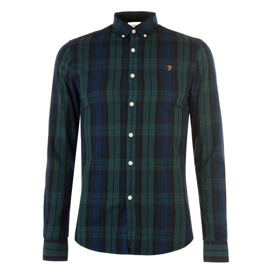 Camicia Button Down A Quadri Cotone
