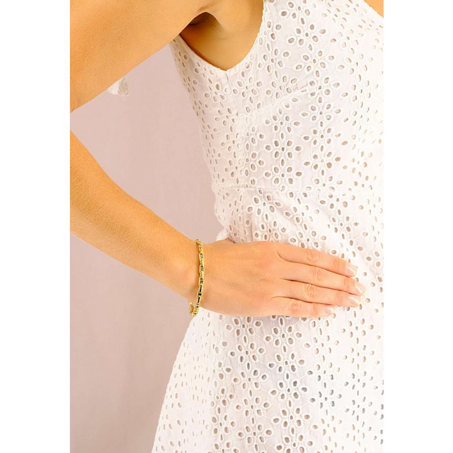 MUAU Schmuck  Armband Bicolor Gelb-/Weissgold 750 Stäbchenanker, 19cm, 5mm 