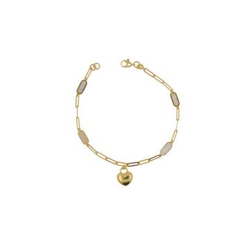 Armband Bicolor Gelb-/Weissgold 750 Stäbchenanker, 19cm, 5mm