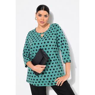 Ulla Popken  Shirt, Tupfen, Classic, Rundhals, 3/4-Arm 