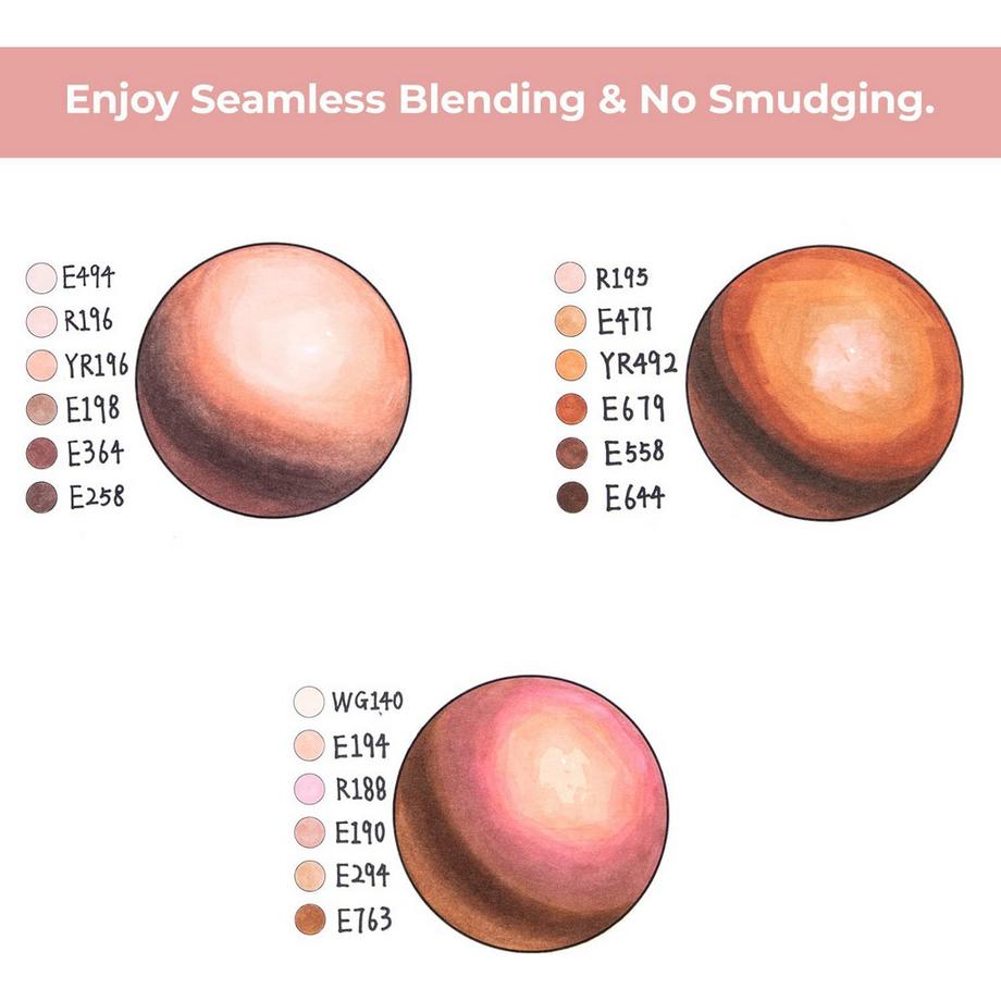 Ohuhu  Marqueurs d'art Kaala (à base d'alcool, double pointe) - 24 couleurs chair 