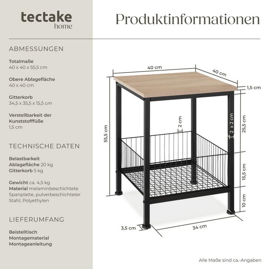 Tectake Beistelltisch Grimsby  