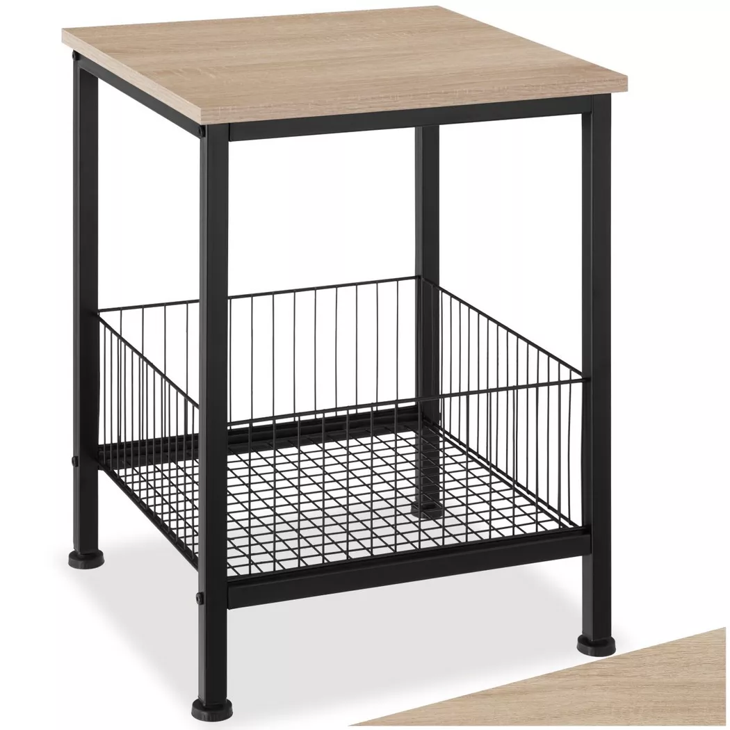 tectake Bedside Table Grimsby in Light Oak