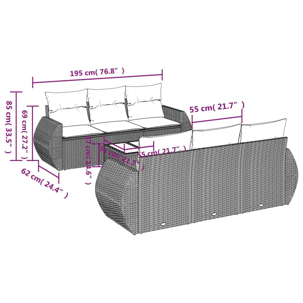 VidaXL set divano da giardino Polirattan  