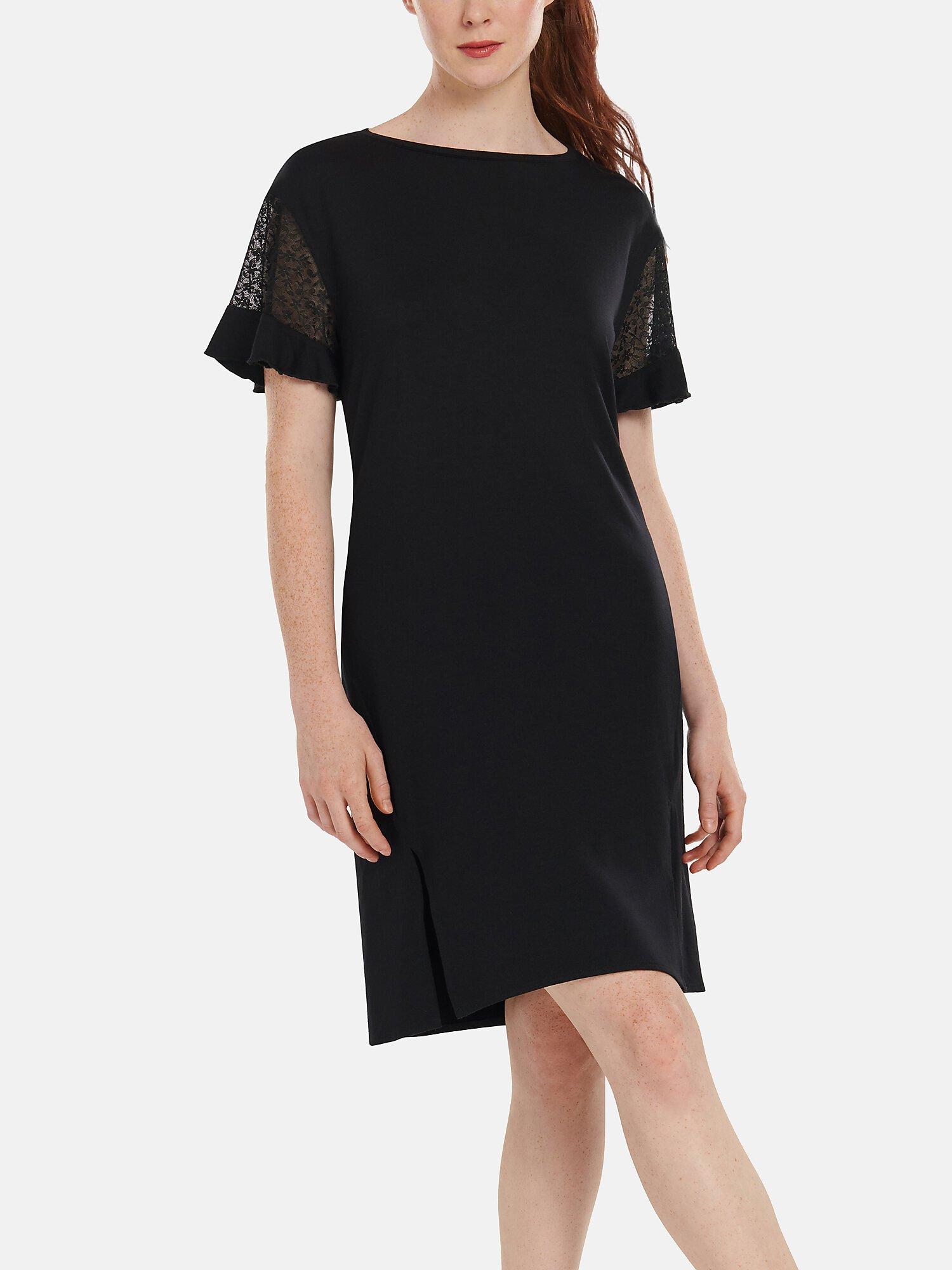 Image of Nachthemd Mit Kurzen Ärmeln Smooth Damen Schwarz L