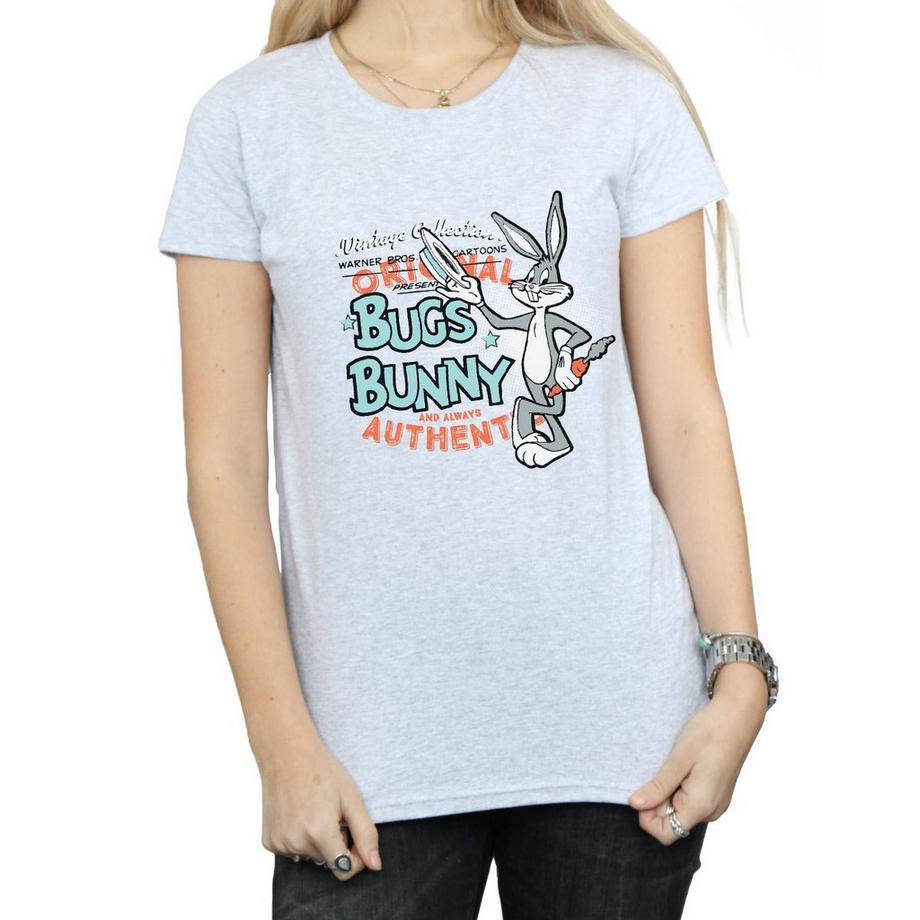 LOONEY TUNES Bugs Bunny Stampa Vintage T-Shirt Maniche Corte  