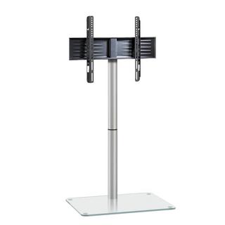 VCM TV Standfuß | Alu Fernseh Ständer | ESG-Sicherheitsglas | Maße ca. H. 100 x B. 60 x T. 45 cm - Alani  