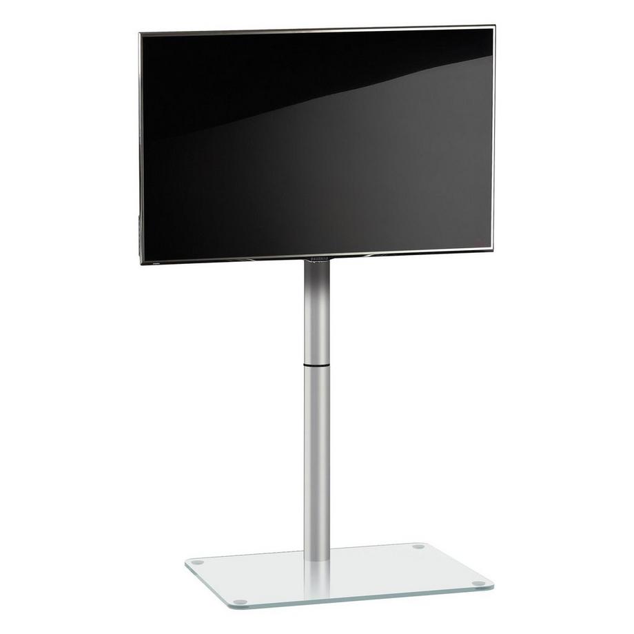 VCM TV Standfuß | Alu Fernseh Ständer | ESG-Sicherheitsglas | Maße ca. H. 100 x B. 60 x T. 45 cm - Alani  