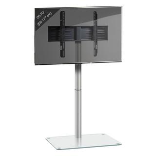 VCM TV Standfuß | Alu Fernseh Ständer | ESG-Sicherheitsglas | Maße ca. H. 100 x B. 60 x T. 45 cm - Alani  