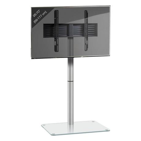 VCM TV Standfuß | Alu Fernseh Ständer | ESG-Sicherheitsglas | Maße ca. H. 100 x B. 60 x T. 45 cm - Alani  