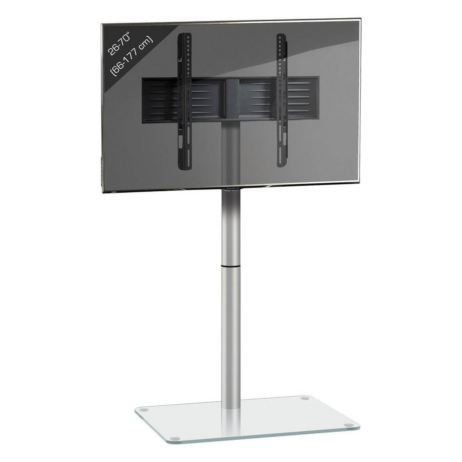 TV Standfuß | Alu Fernseh Ständer | ESG-Sicherheitsglas | Maße ca. H. 100 x B. 60 x T. 45 cm - Alani