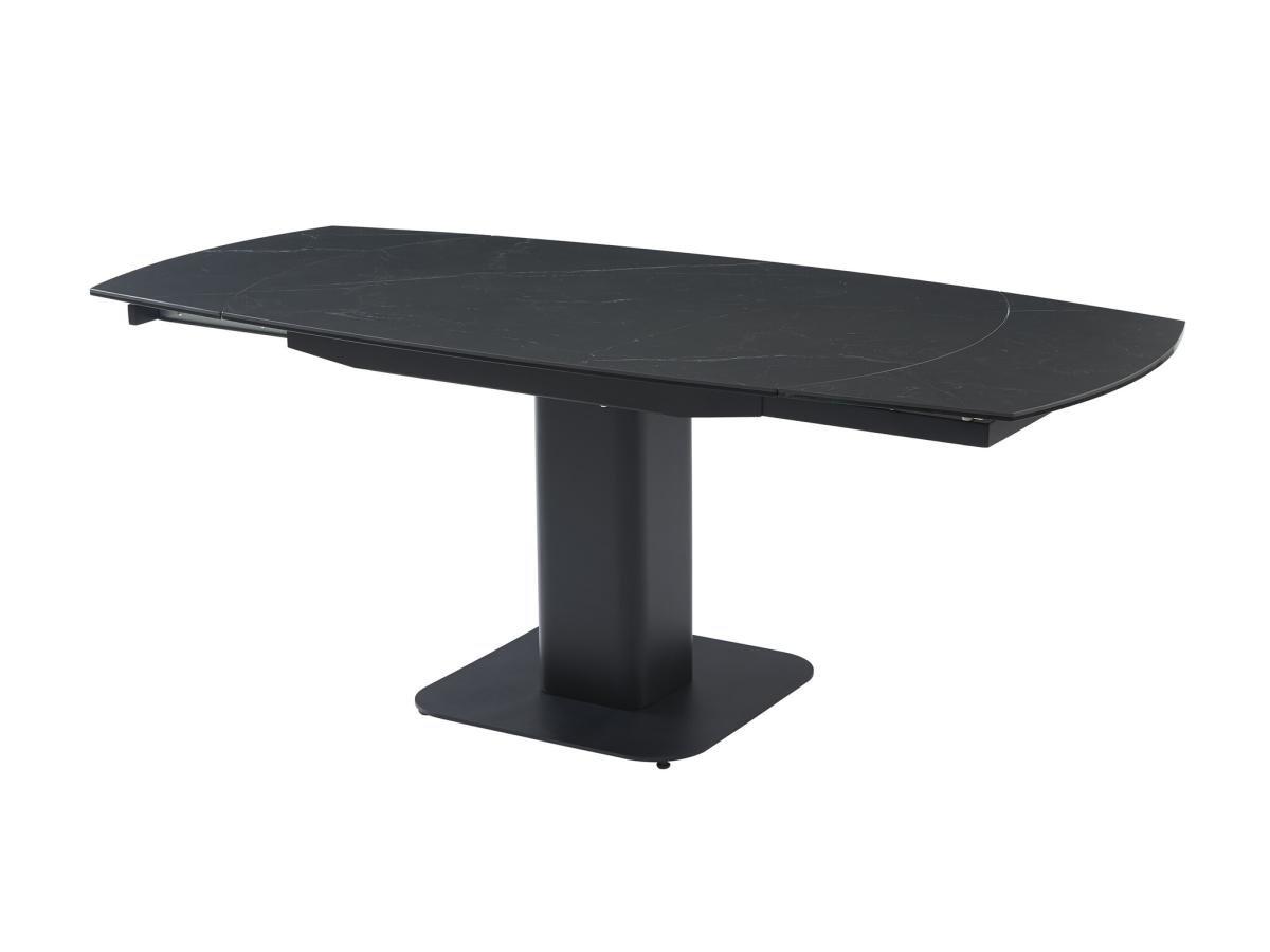 Image of Esstisch ausziehbar - 4 bis 8 Personen - Keramik, Sicherheitsglas, Metall & MDF - Marmor-Optik Schwarz - TALOZA Esstisch ausziehbar - 4 bis 8 Personen - Keramik, Sicherheitsglas, Metall & MDF - Marmor-Optik Schwarz - TALOZA