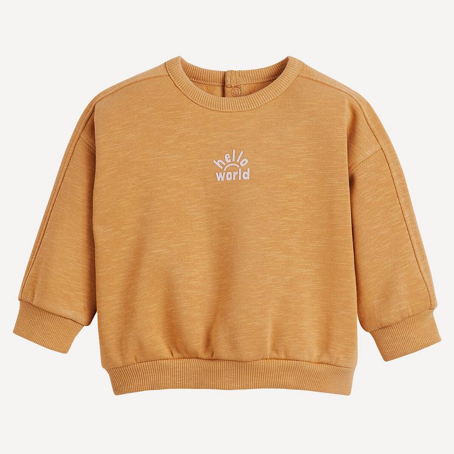 La Redoute Collections  Sweatshirt mit Rundhalsausschnitt und Druckknopfleiste 