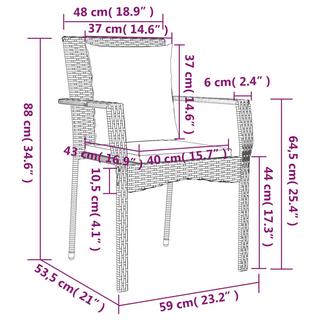 VidaXL Ensemble de salle à manger de jardin rotin synthétique  