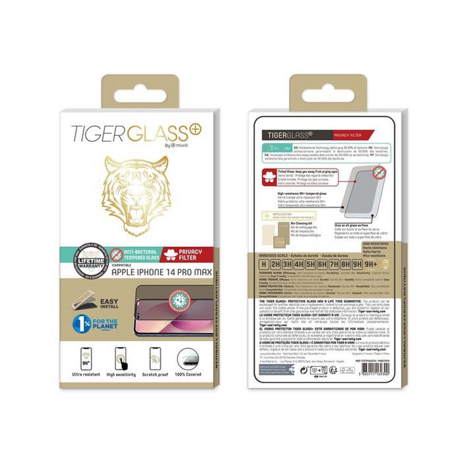 Tiger  Verre Trempé pour iPhone 14 Pro Max Confidentiel 