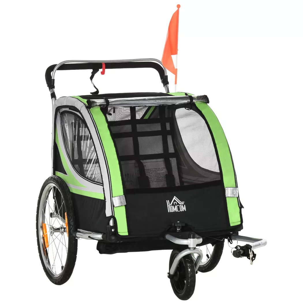 HOMCOM - Remorque pour enfants, Vert