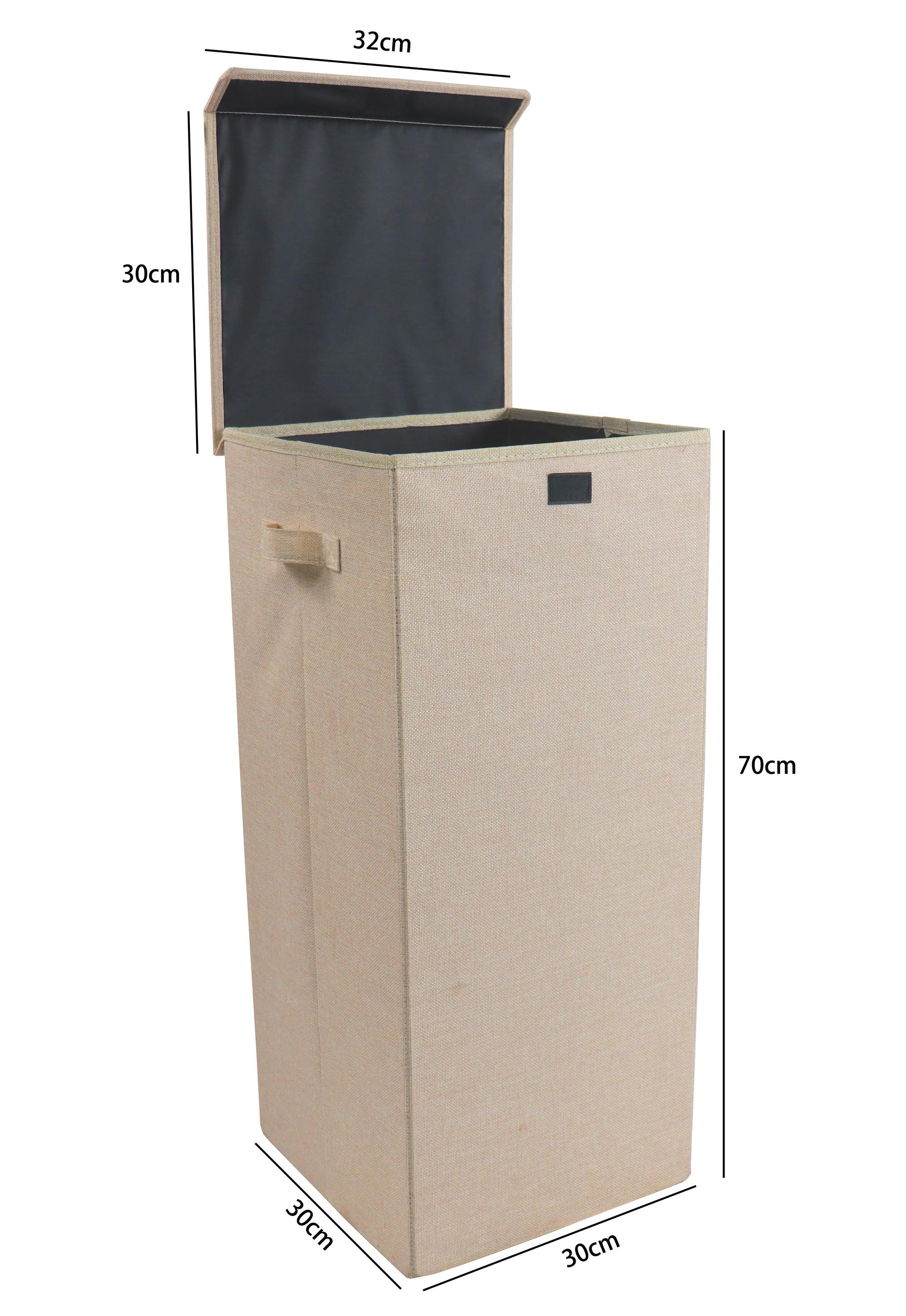 VCM Panier à linge en tissu Coffre à linge Coffre à linge en tissu Couvercle Dreso L  