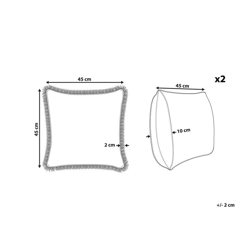 Beliani Dekokissen 2er Set aus Baumwolle Klassisch SATIVUS  