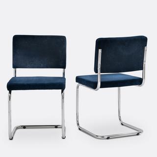 La Redoute Intérieurs Lot de 2 chaises cantilever en velours  