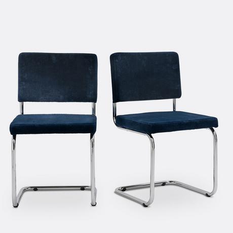 La Redoute Intérieurs Lot de 2 chaises cantilever en velours  