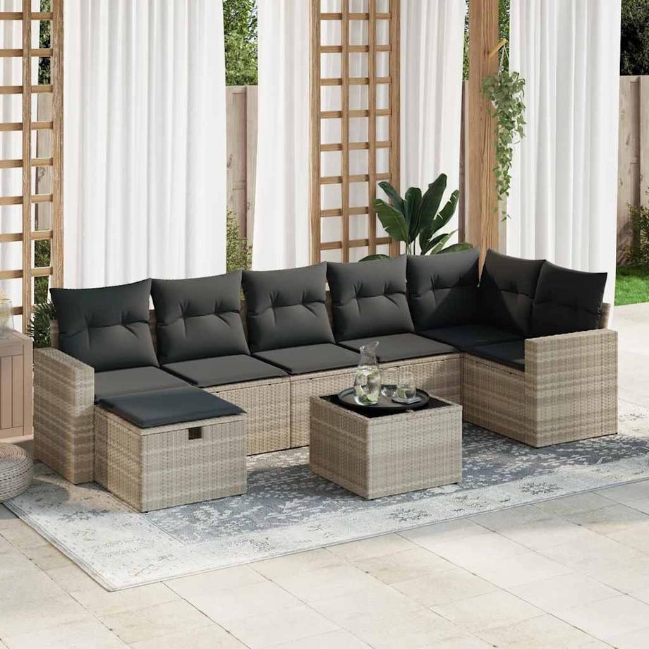 VidaXL set di divani da giardino Polirattan  