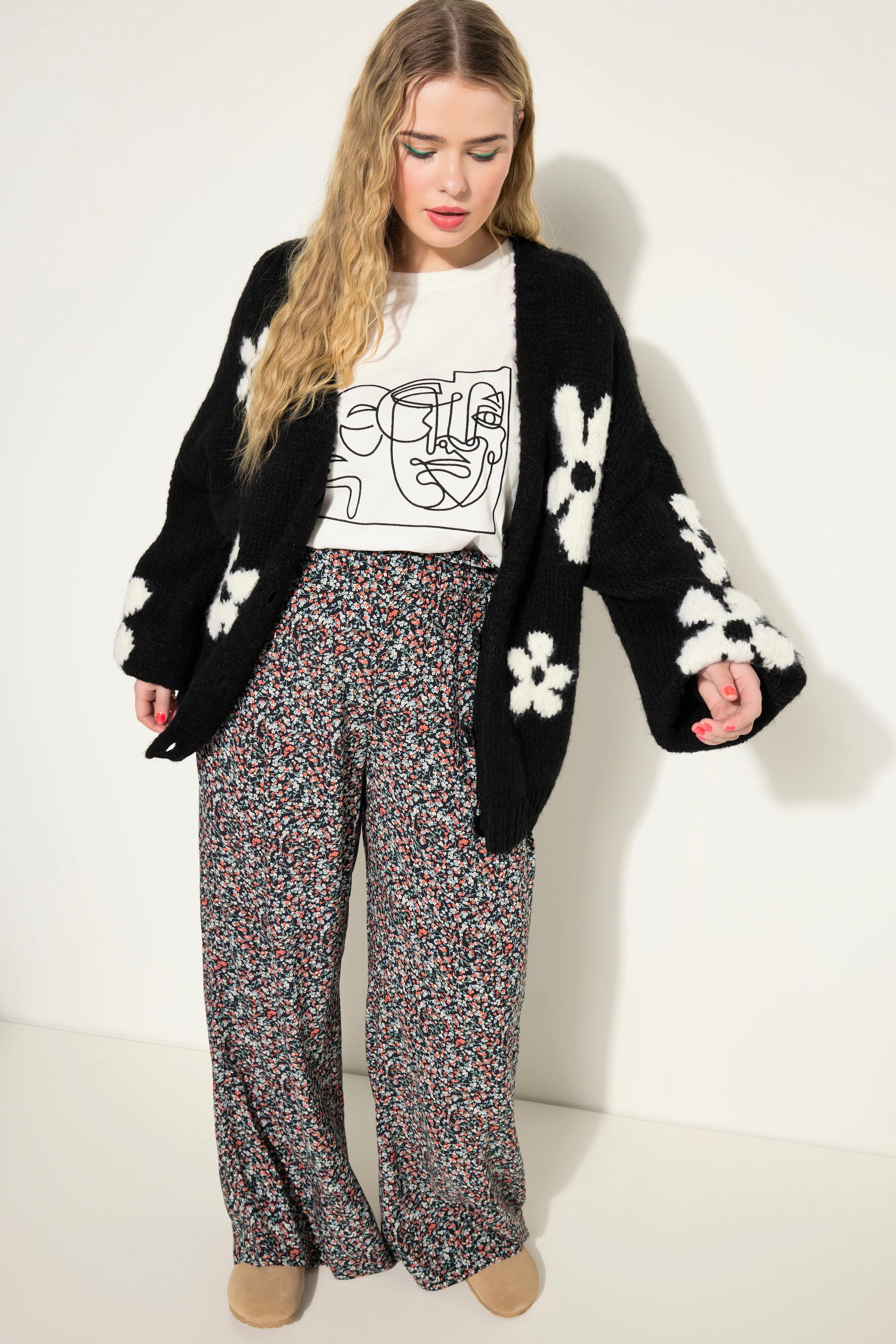 Studio Untold  Cardigan oversized à manches longues, fleurs 