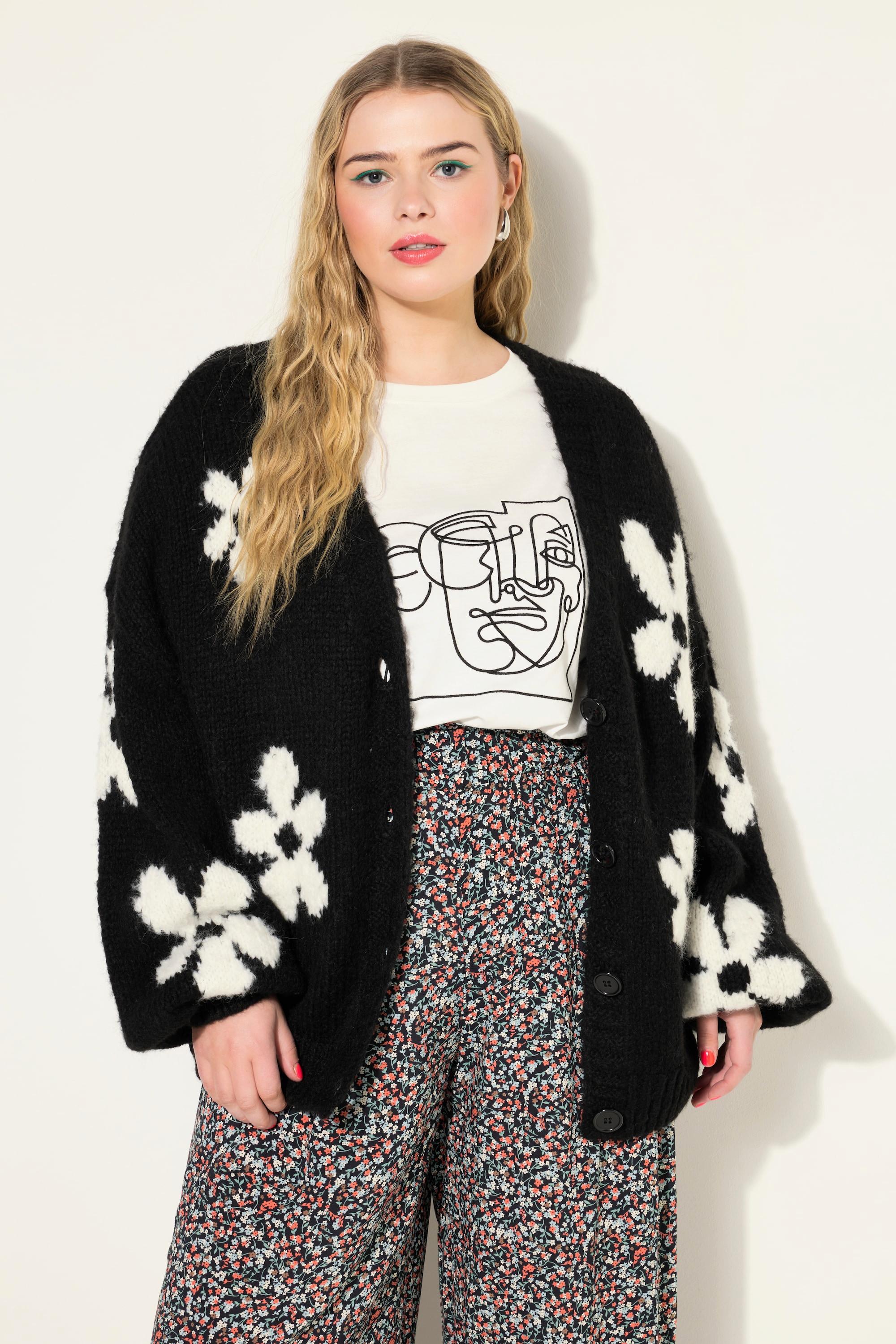 Studio Untold  Cardigan oversized à manches longues, fleurs 