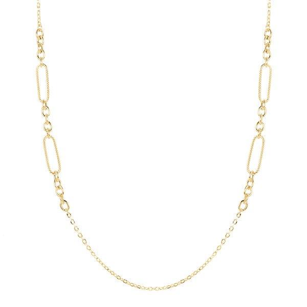 Image of 18 Kt Gelbgold Plattierte Lange Halskette Damen Gelbgold 92cm