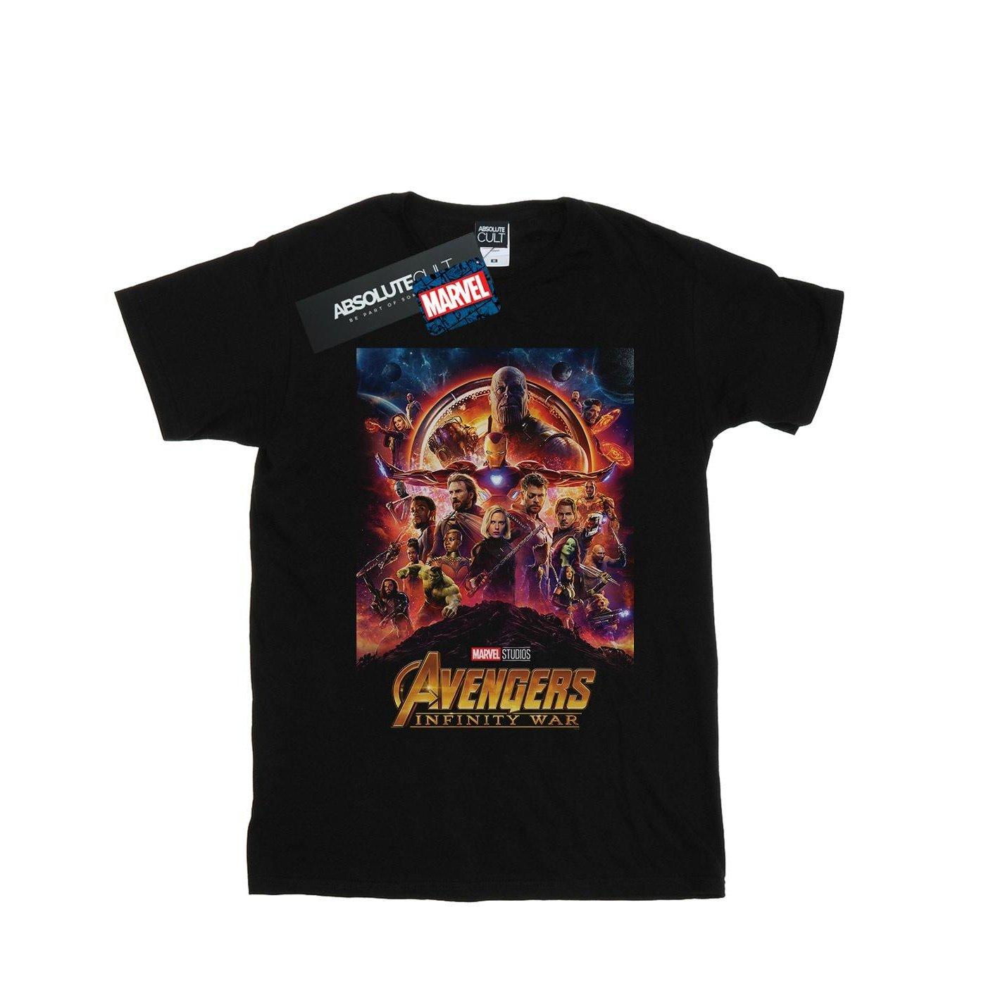 Image of Avengers Infinity War Poster Tshirt Mädchen Schwarz 128