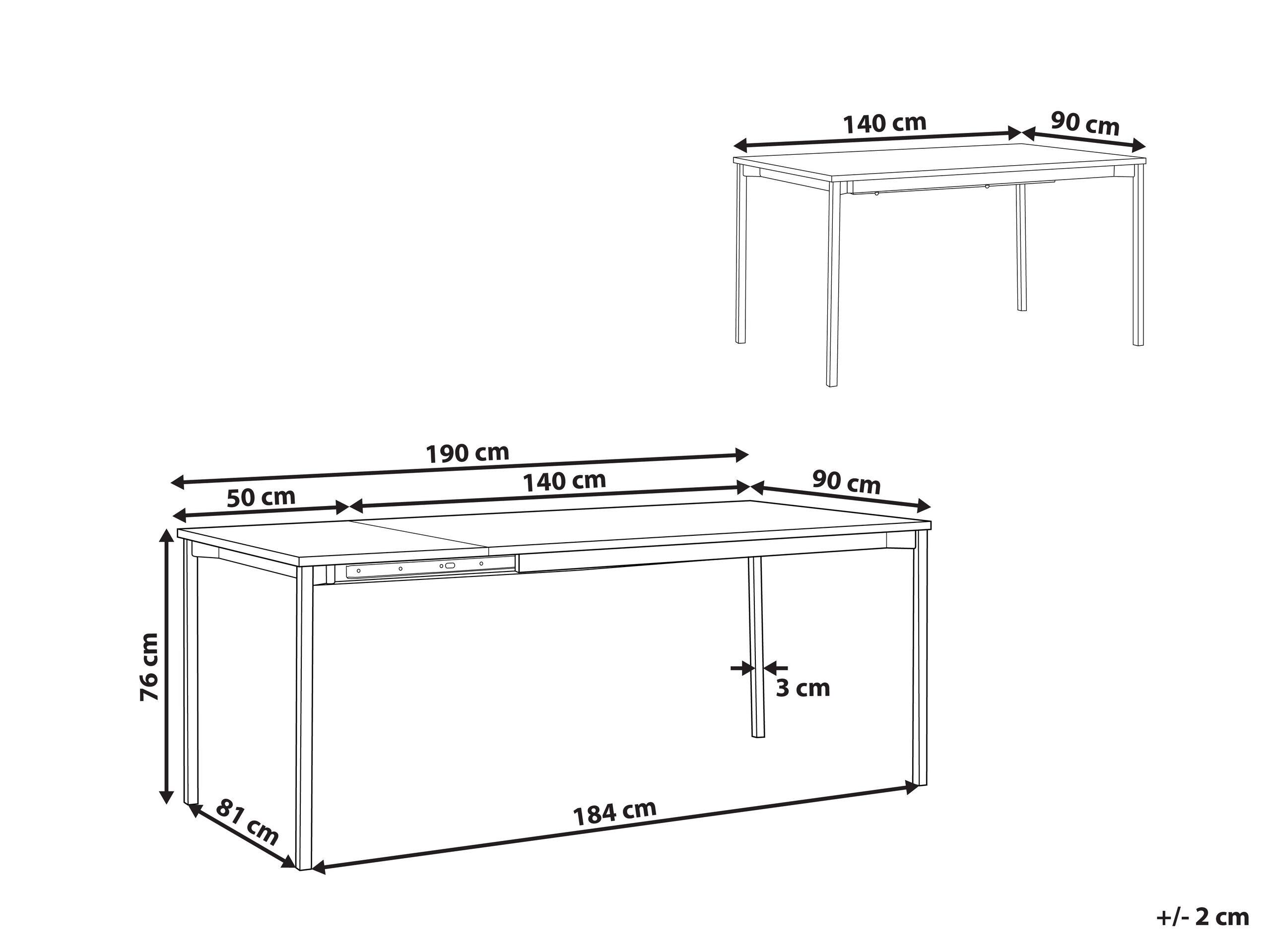 Beliani Table de repas en MDF Industriel AVIS  