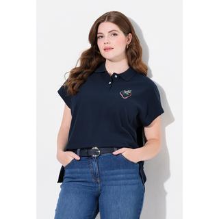 Ulla Popken  Poloshirt, Stickerei, Polokragen, Halbarm, Biobaumwolle 