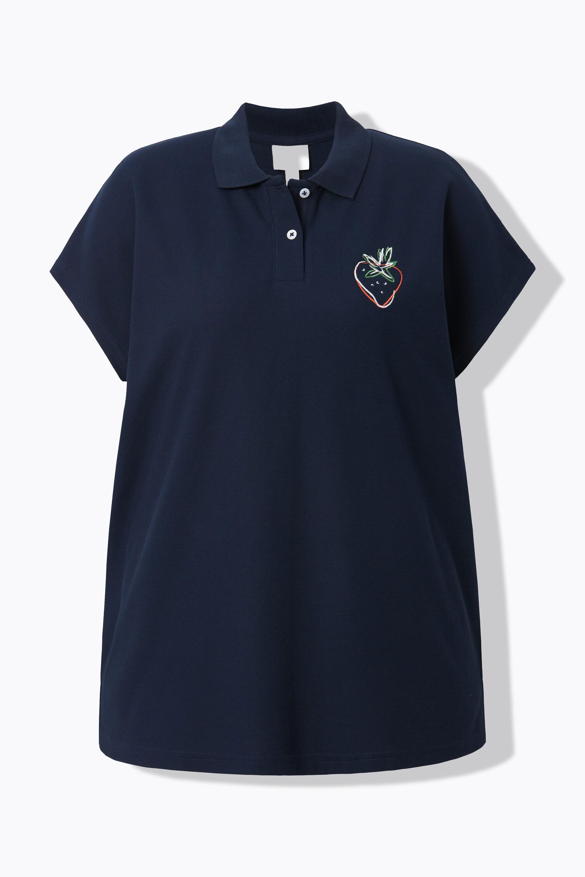 Ulla Popken  Poloshirt, Stickerei, Polokragen, Halbarm, Biobaumwolle 