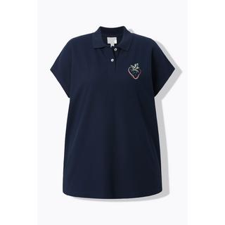 Ulla Popken  Poloshirt, Stickerei, Polokragen, Halbarm, Biobaumwolle 